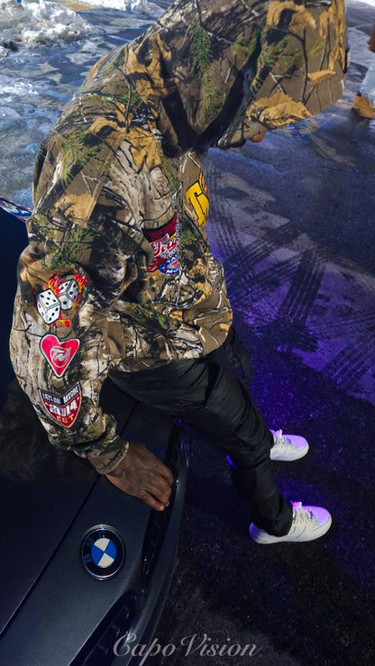 TaylorMoore  Over sized drop shoulder Camo hoodie