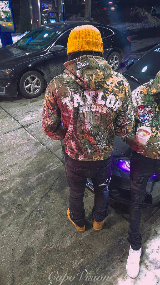 TaylorMoore  Over sized drop shoulder Camo hoodie