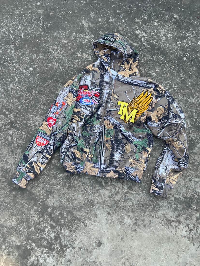 TaylorMoore  Over sized drop shoulder Camo hoodie