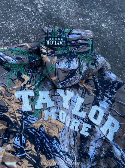 TaylorMoore  Over sized drop shoulder Camo hoodie