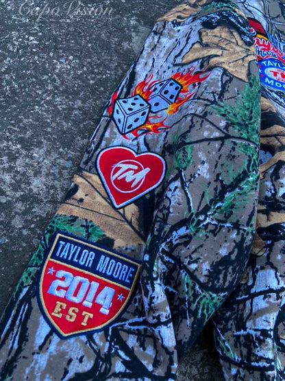 TaylorMoore  Over sized drop shoulder Camo hoodie